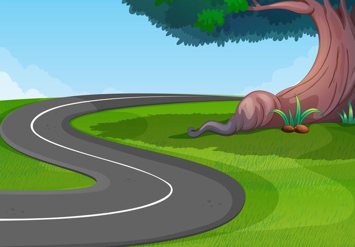 Empty road in the park vector