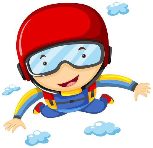 Athlete doing sky diving alone vector