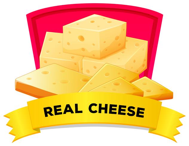 Diseño de etiquetas con queso real. vector