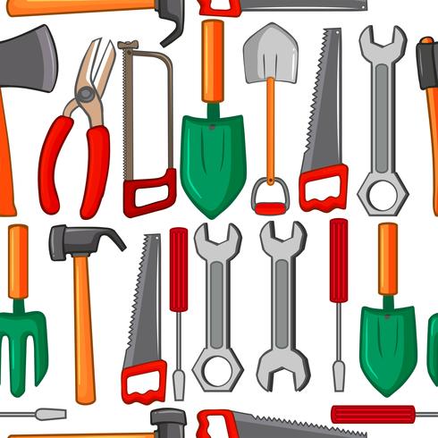 Seamless background with handtools vector