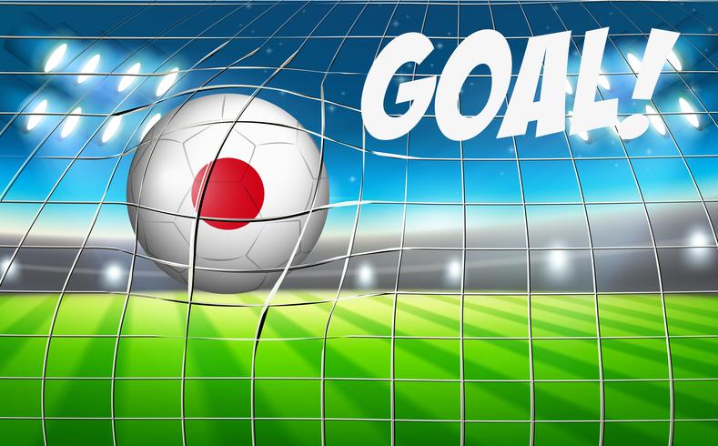 Japan soccer ball flag vector