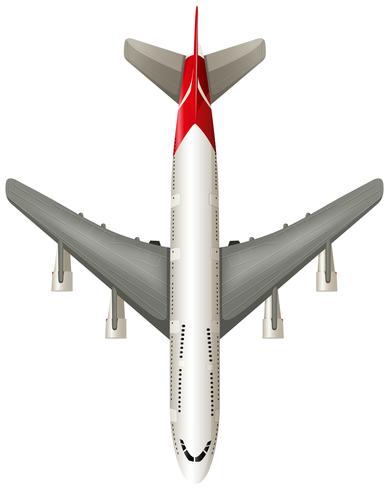 Aerial view of airplane on white background vector