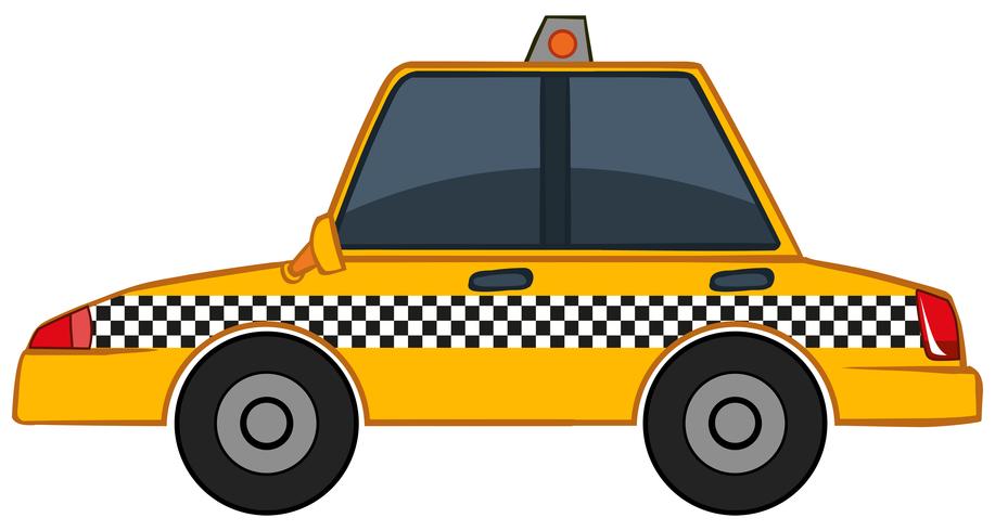 Yellow taxi on white background vector