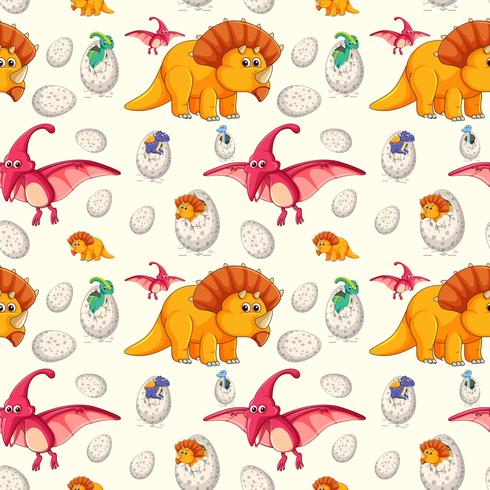 A dinosaur seamless pattern vector