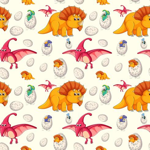 A dinosaur seamless pattern vector