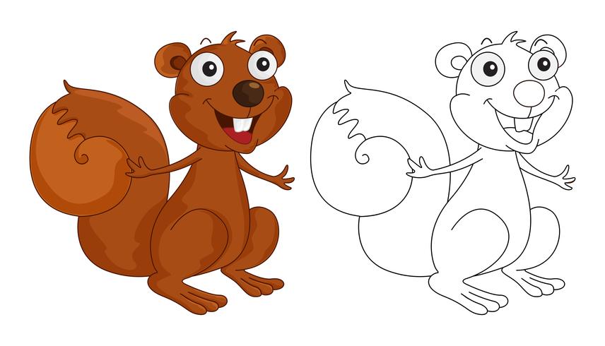 Animal doodle outline for squirrel vector