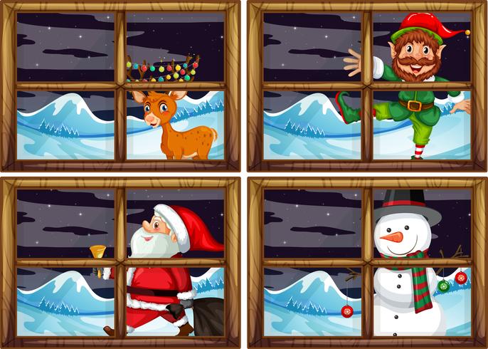 A set of ourside window frame vector