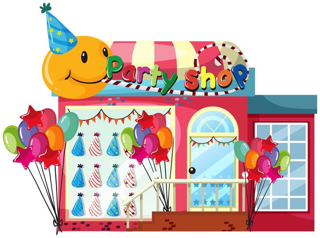 A party shop on white background vector