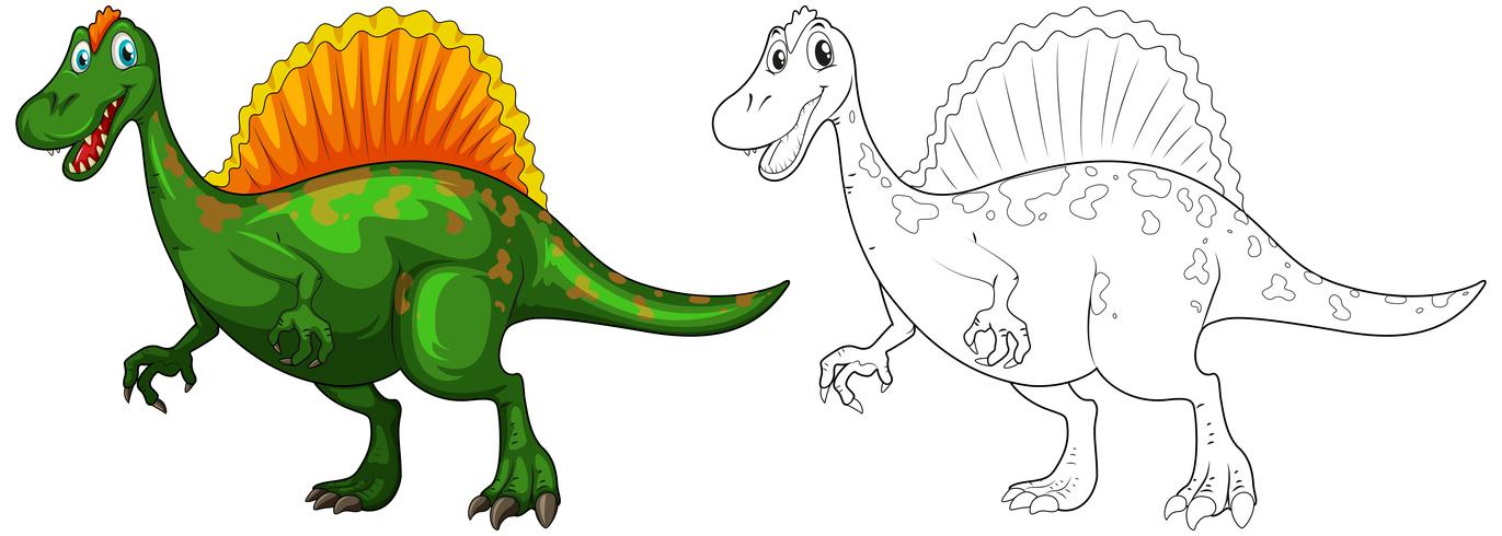 Doodle animal para dinosaurio vector