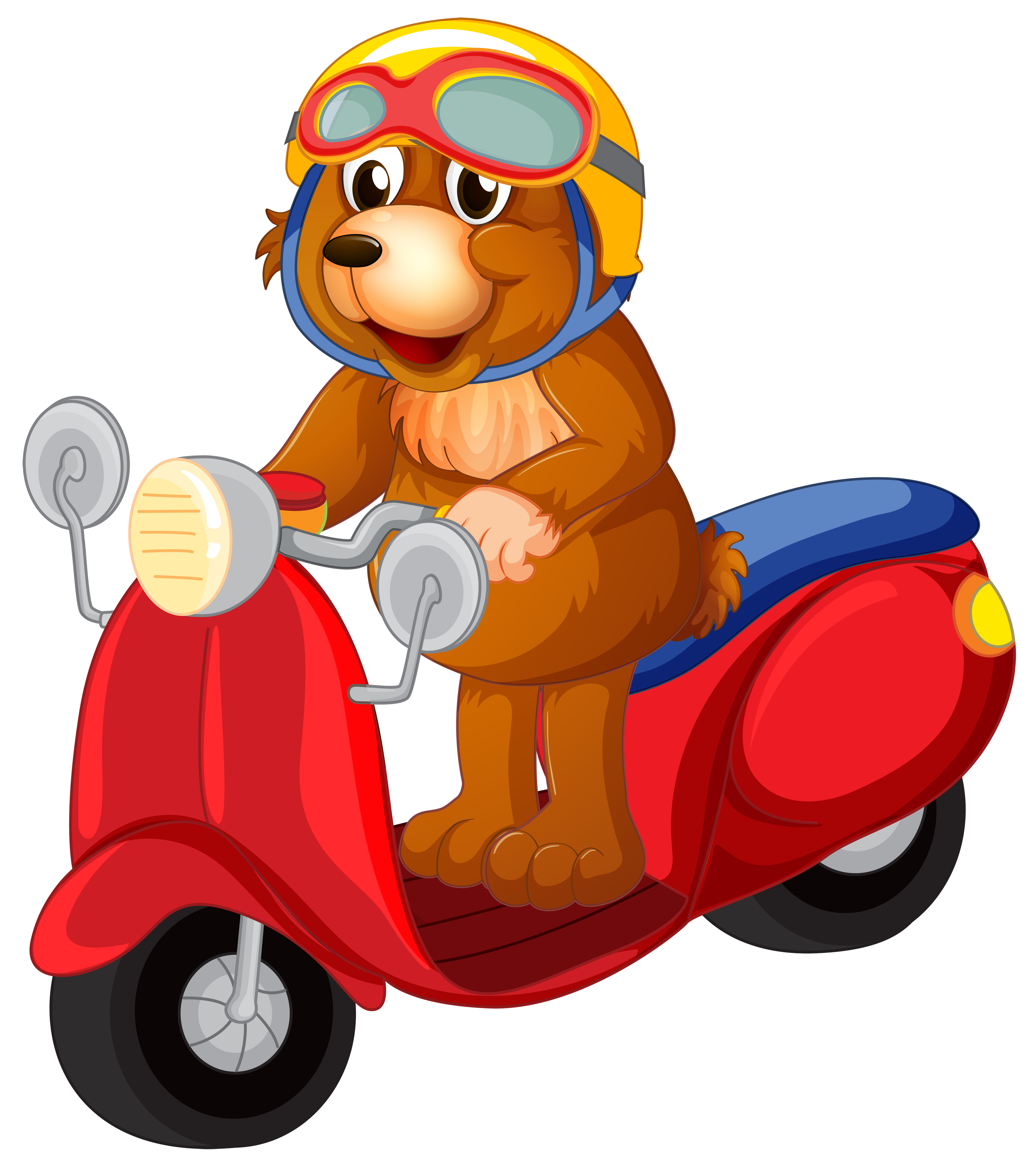 A bear riding scooter 374132 Vector Art at Vecteezy