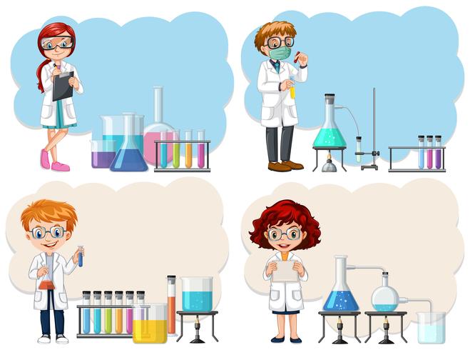 A Young Scientist in Lab Template vector