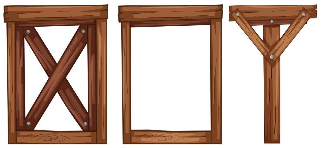 A Set of Wooden Element vector