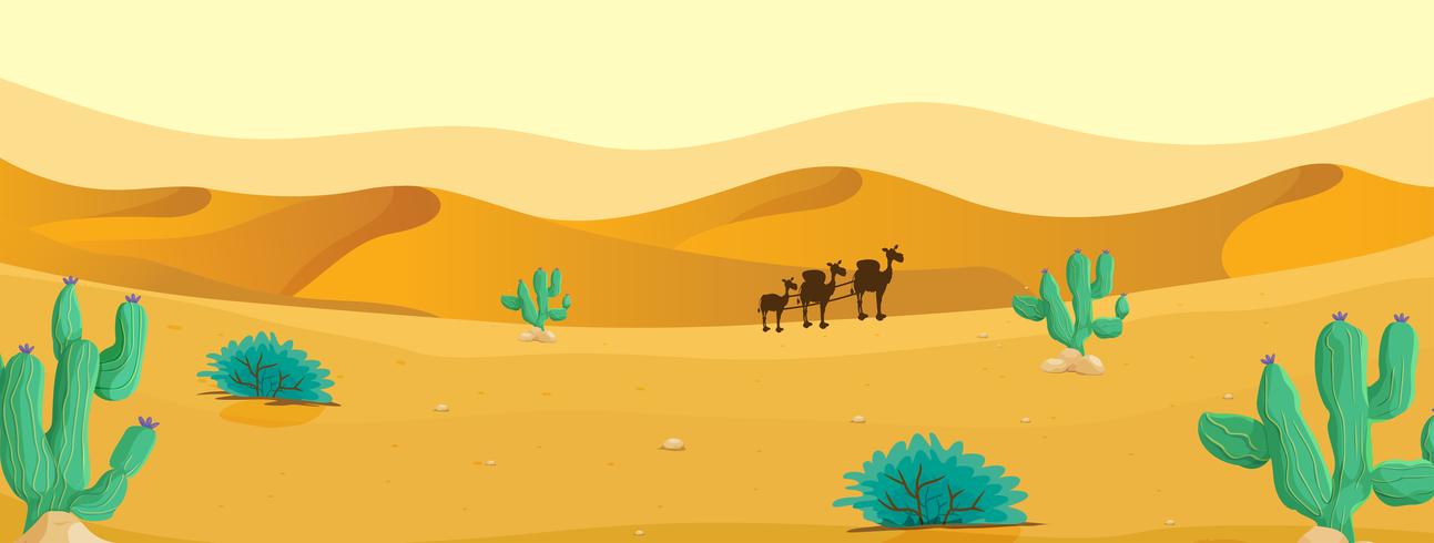 Camel at the desert vector