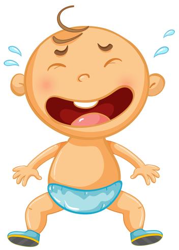 Little baby crying on white background vector