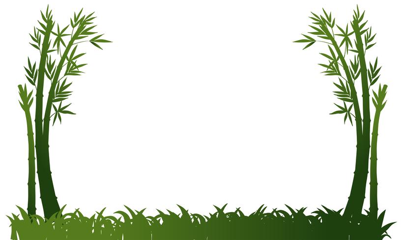 Background template with bamboo and grass vector