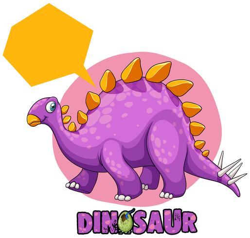 Purple stegosaurus on white background vector