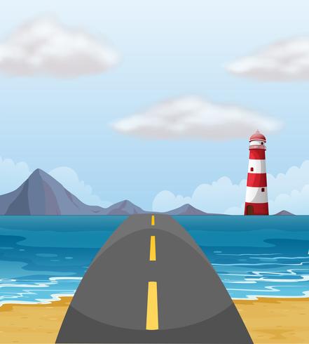 Road across the ocean vector