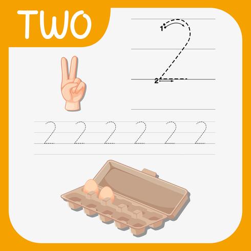 Counting to 10 for the number 2 vector