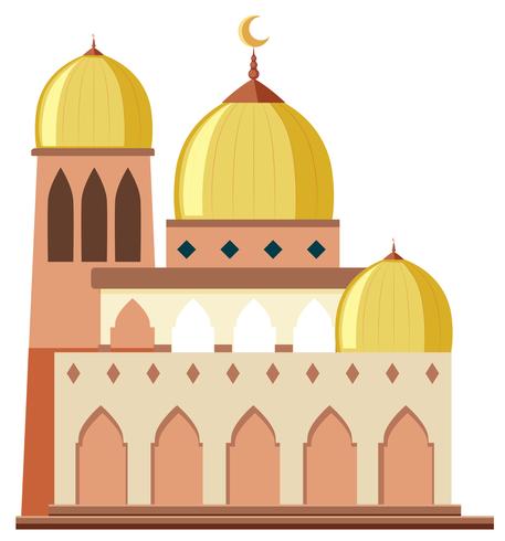 A beautiful mosque on white background vector
