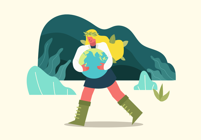 Mother Earth Day vector Character Illustration