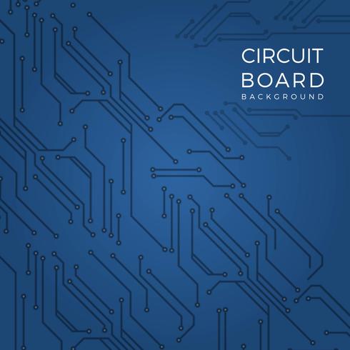 Flat Modern Blue Printed Circuit Board Vector Background