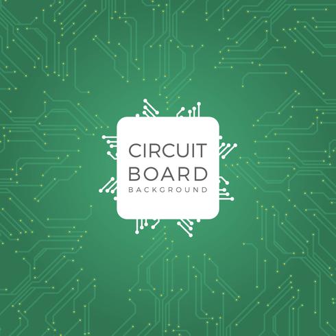 Flat Modern Green Circuit Board Vector Illustration