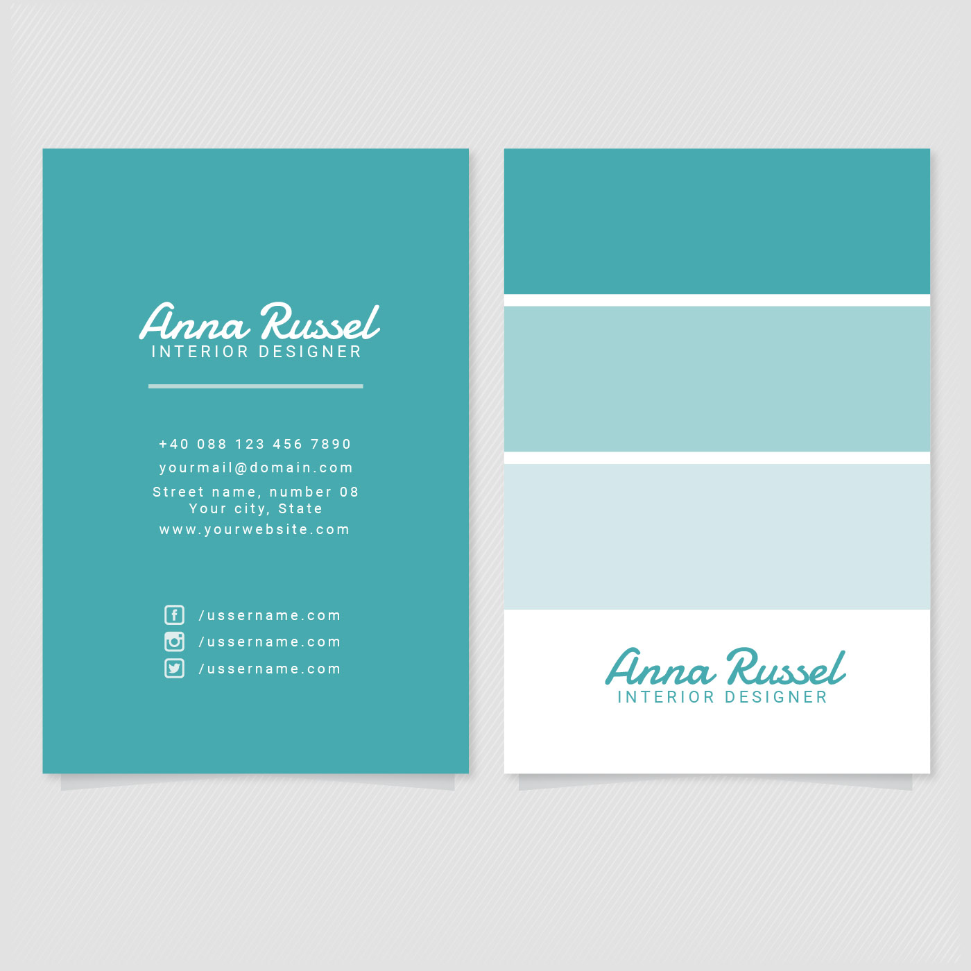 Vector Interior Designer Business Card Template 374458 ...