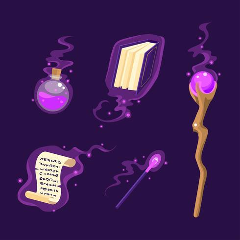 Wizard School Equipments  vector