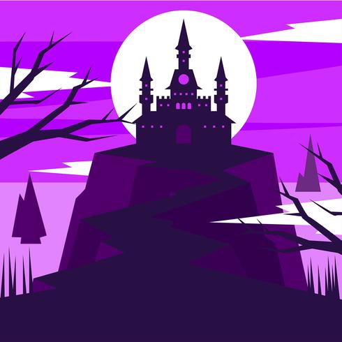Wizard School Castle Illustration vector