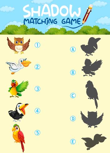 Shardow matching game template vector