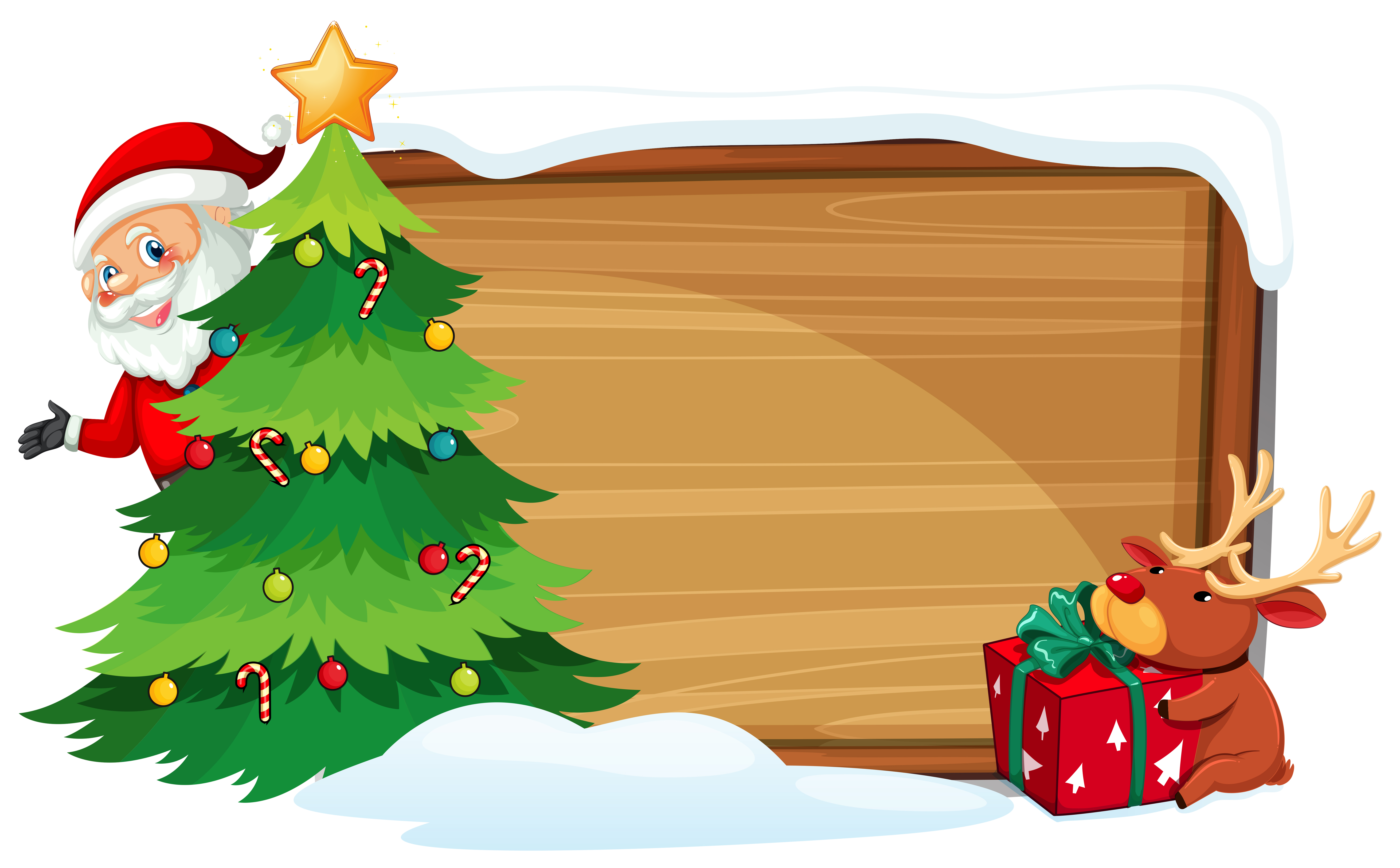 Cartoon xmas wooden banner - Download Free Vectors ...