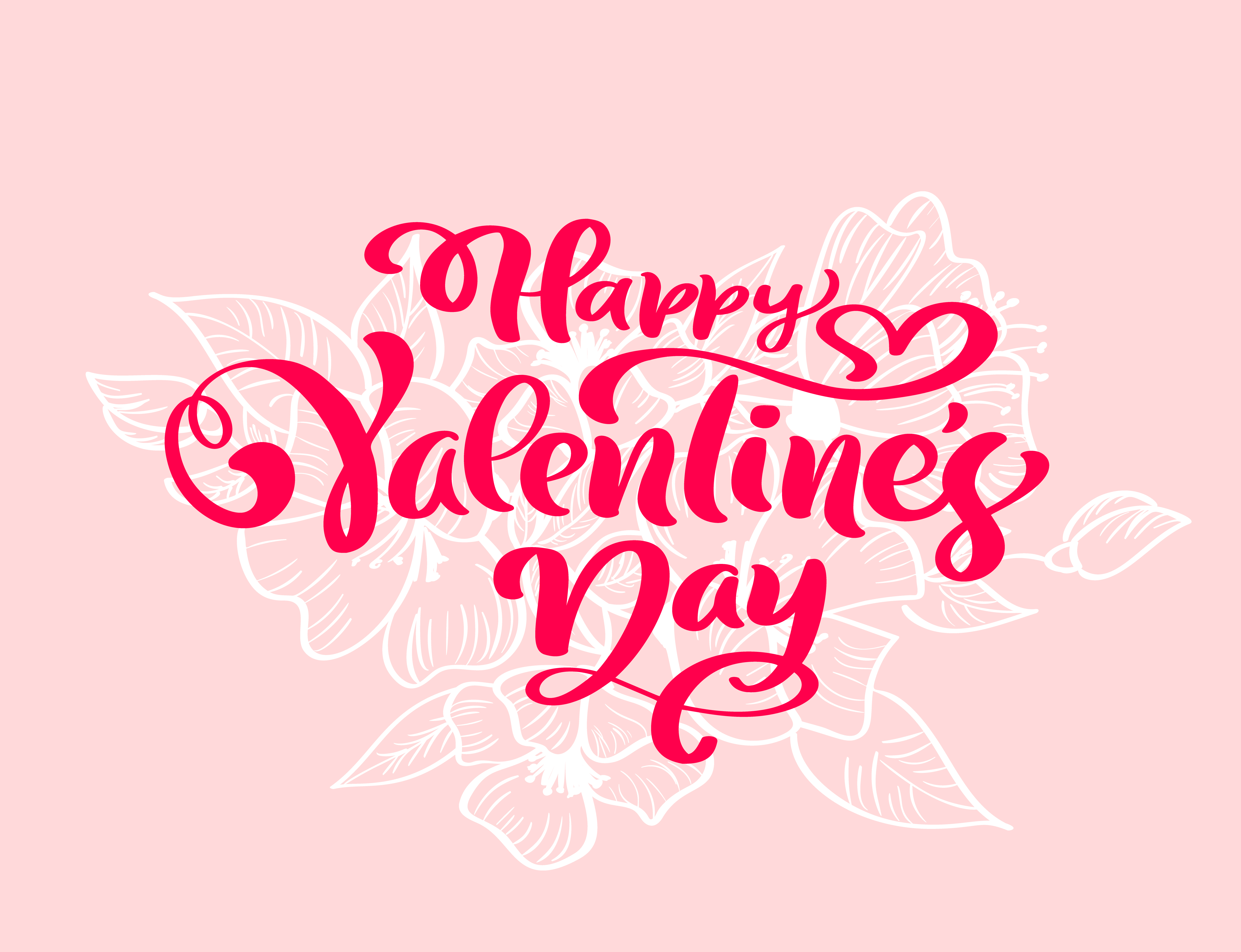 Calligraphy phrase Happy Valentine's Day with flourishes Hearts 374530