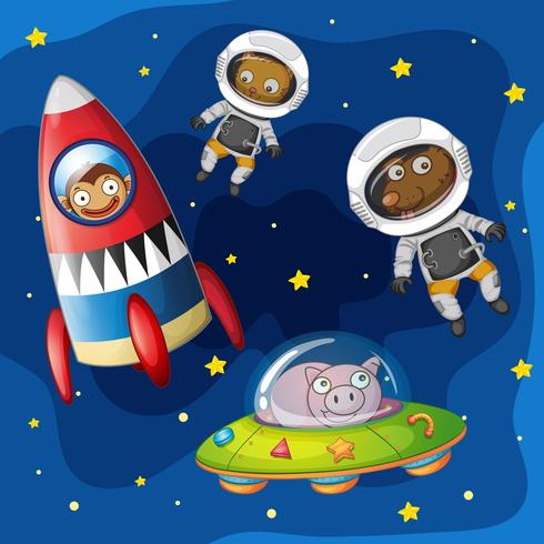 Animals exploring the space vector