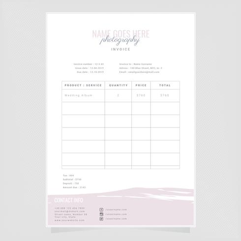 Vector Photographer Invoice Template