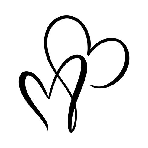 Calligraphic love heart sign vector