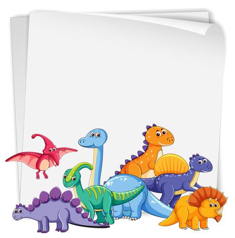 Dinosaurio en papel blanco vector