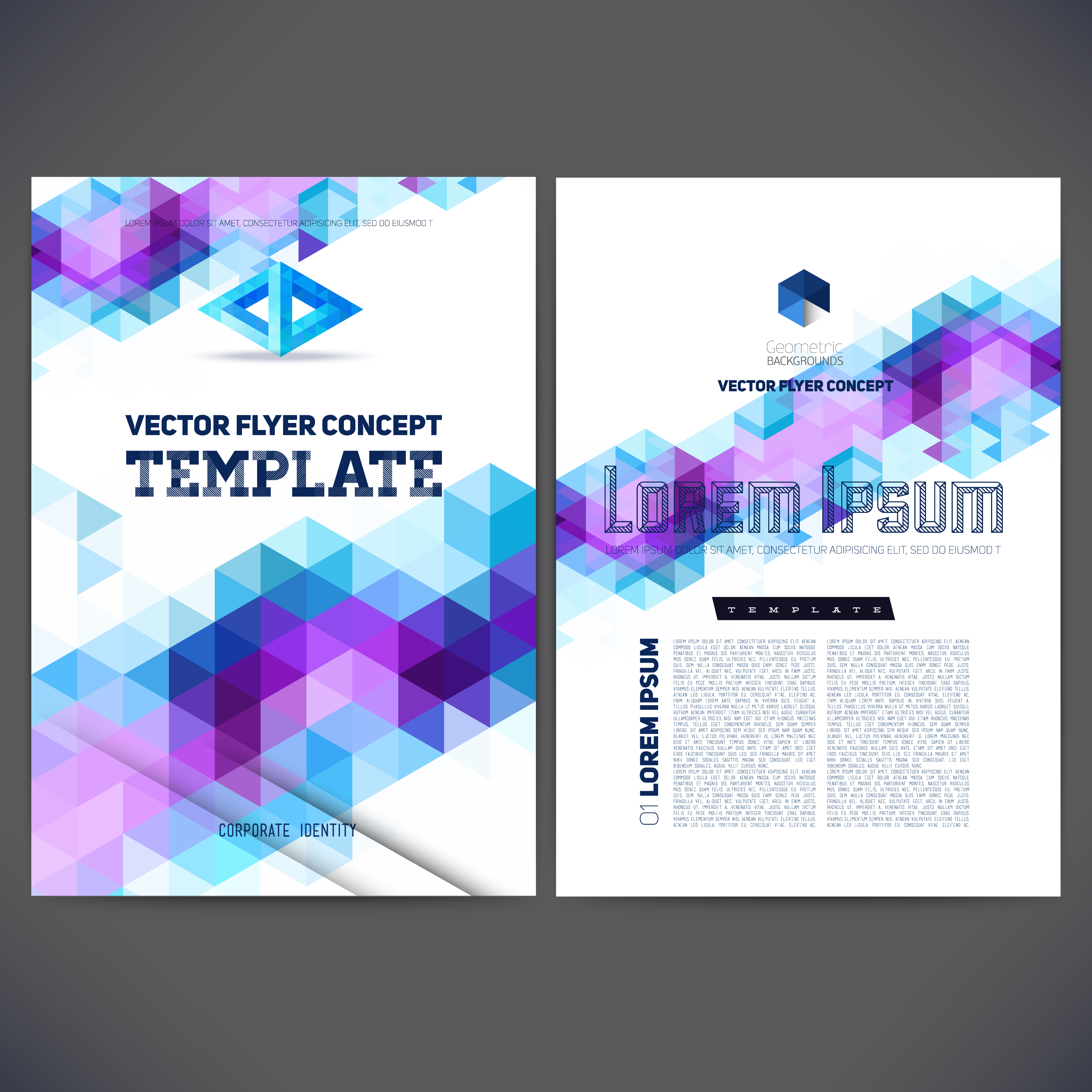 Abstract vector template design, brochure,  sites, page, leaflet, with colorful geometric