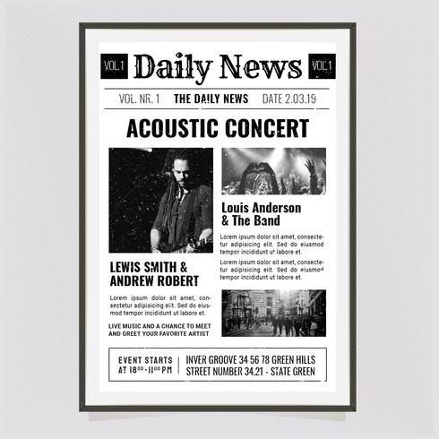 Vector News Paper Concert Poster