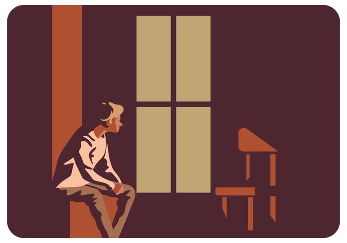 Depressed Man And His Chair Vector