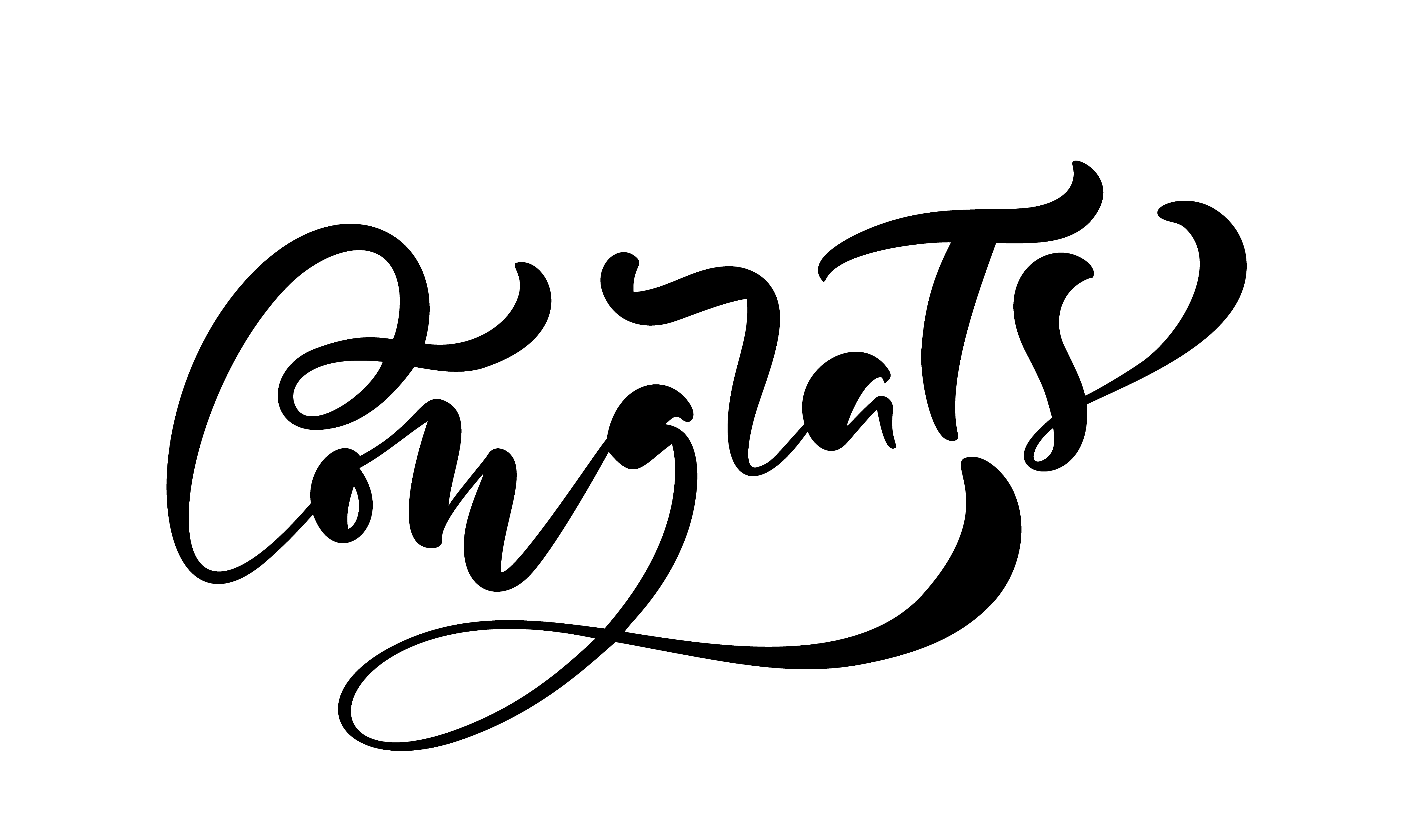 Vector hand drawn calligraphy lettering text Congrats Vector hand drawn calligraphy lettering text Congrats