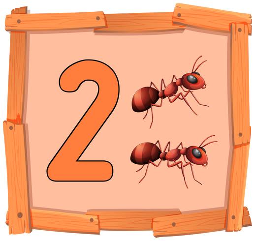 Number two on wooden banner vector