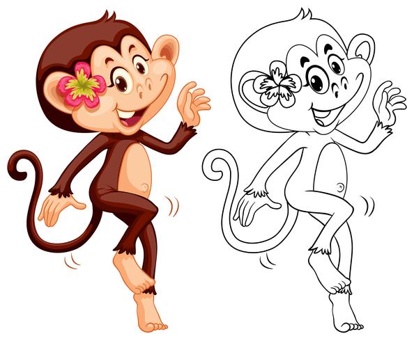 Animal outline for female monkey vector