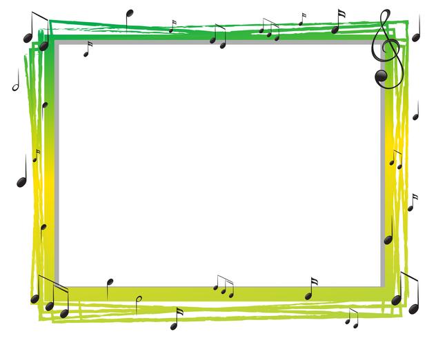 Plantilla de borde con notas musicales vector