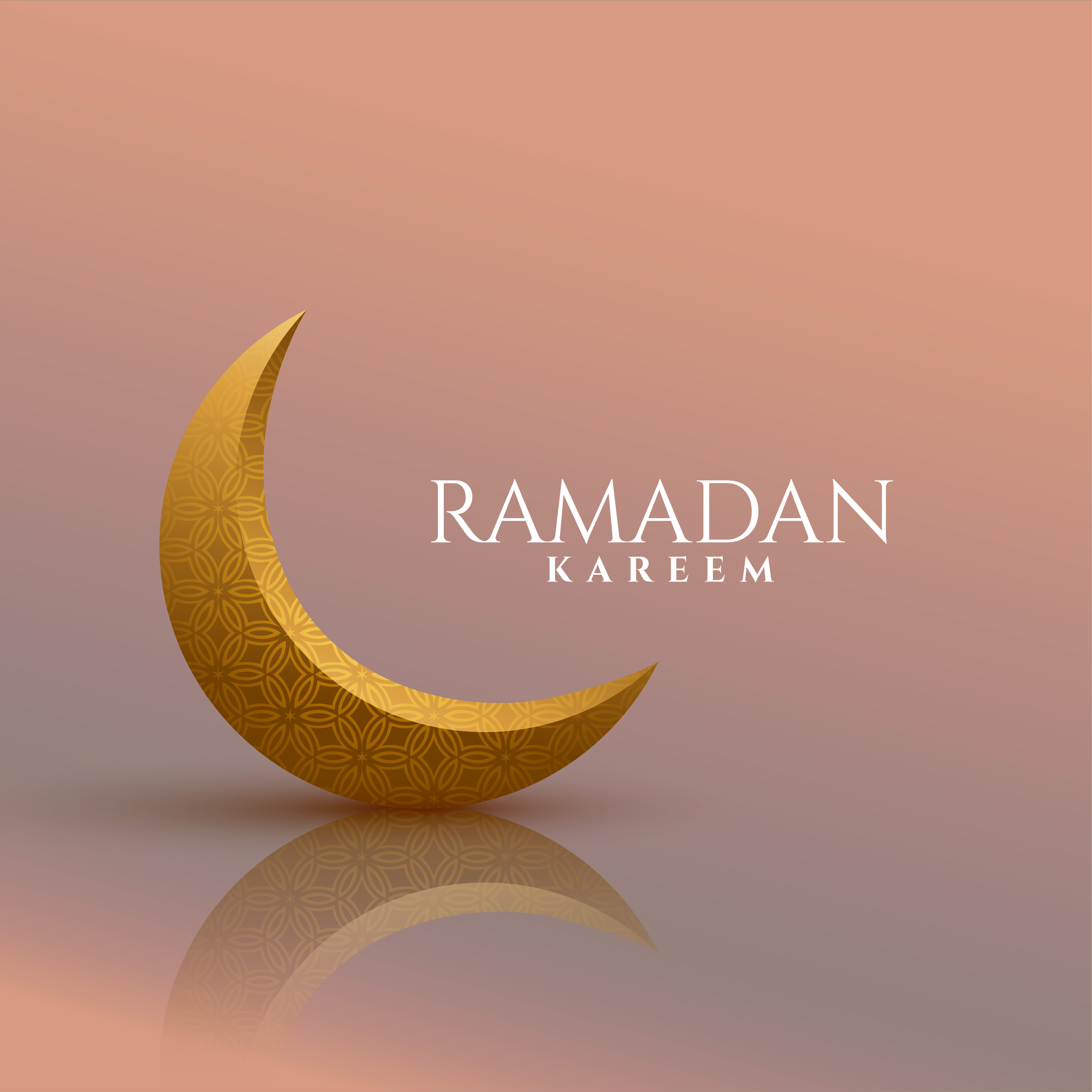 3d golden moon ramadan kareem background - Download Free Vector Art