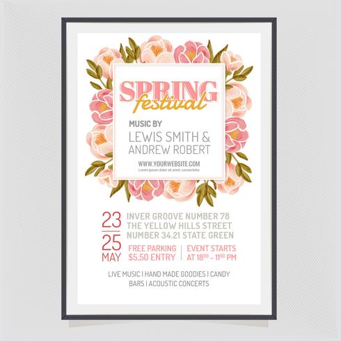 Vector Spring Festival Poster Design 