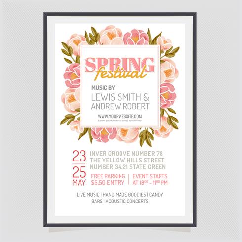 Vector Spring Festival Poster Design 