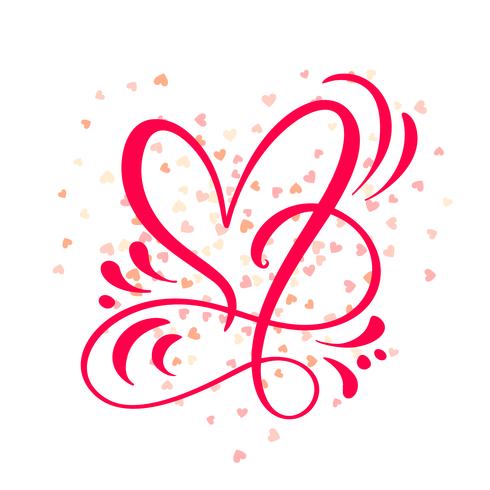Heart love sign Vector illustration. Romantic symbol linked, join, passion and wedding. Design flat element of valentine day. Template for t-shirt, card, poster