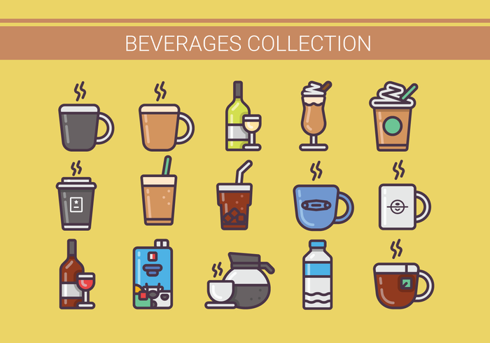 Colección de ilustraciones de bebidas vector