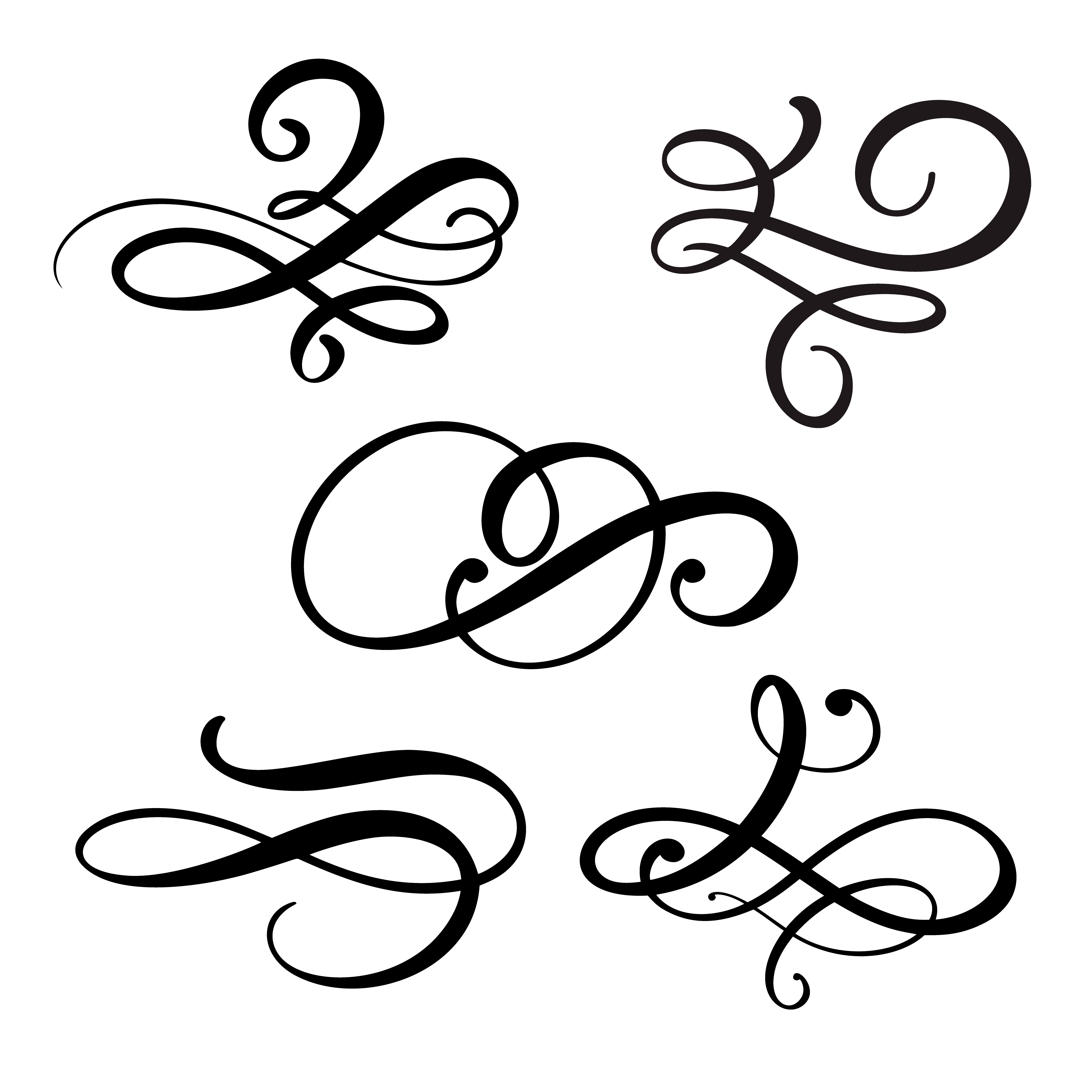 Download Set of vector vintage line elegant dividers and separators, swirls, & corners - Download Free ...