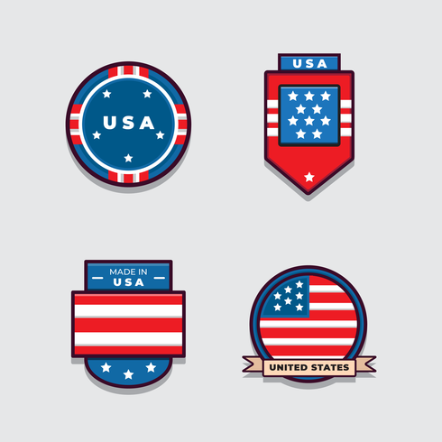 American Flag Set Vector